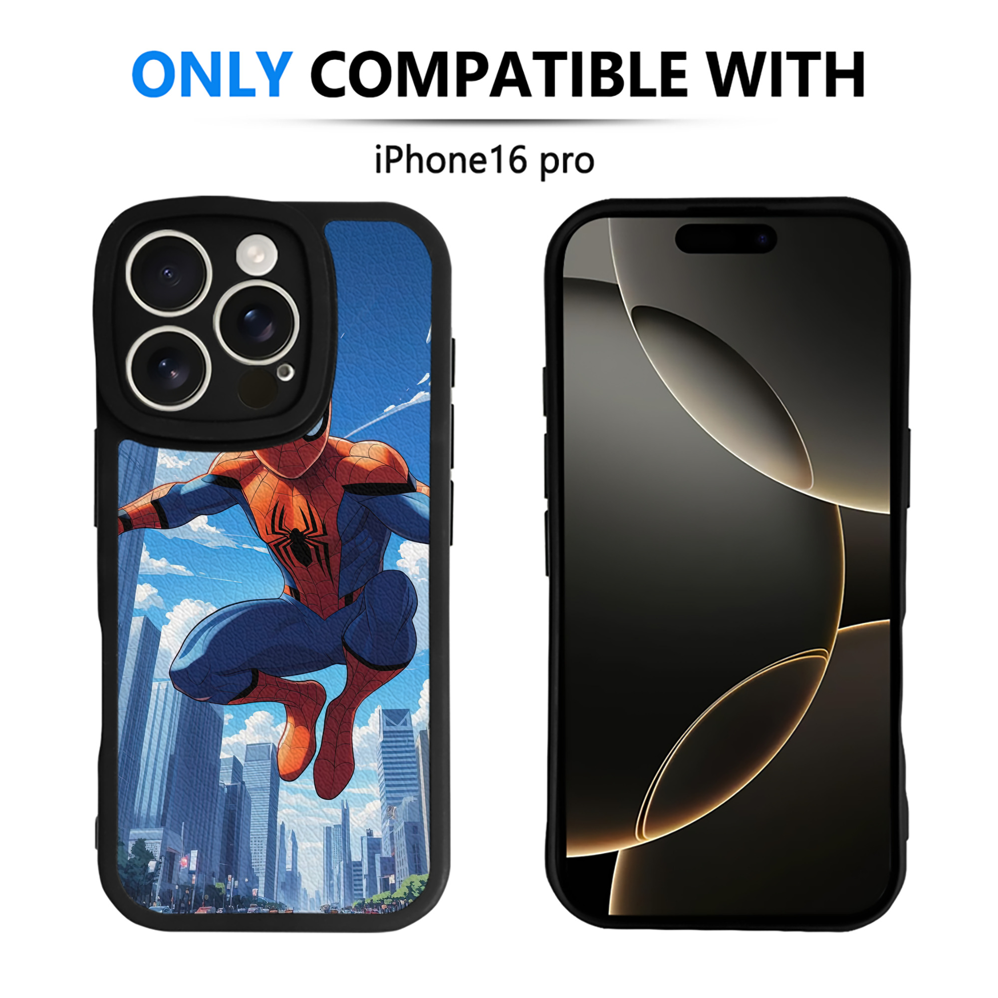 Spider Man スパイダーマン 【iPhone 16シリーズ対応】シリコンスマホケース（レザー調） 材質：シリコン